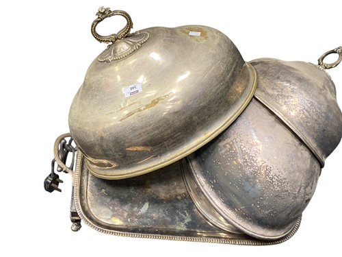 Lot 348 - Various silver plated meat domes, together...