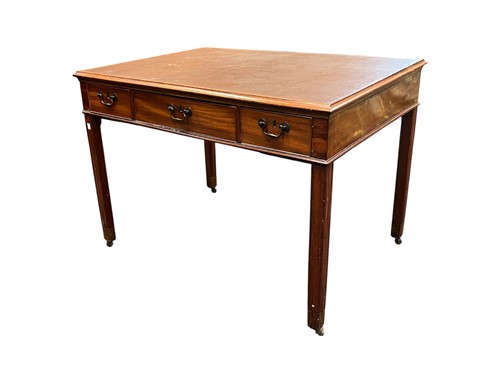 Lot 595 - A George III-style mahogany library table, adapted
