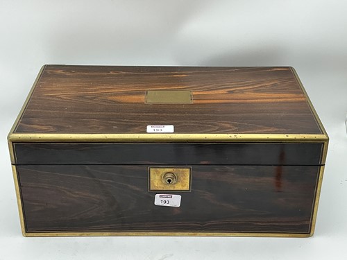 Lot 193 - A coromandel and brass-bound writing slope