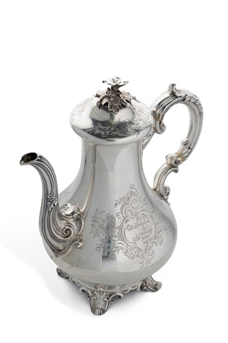 Lot 357 - A Victorian silver coffee pot