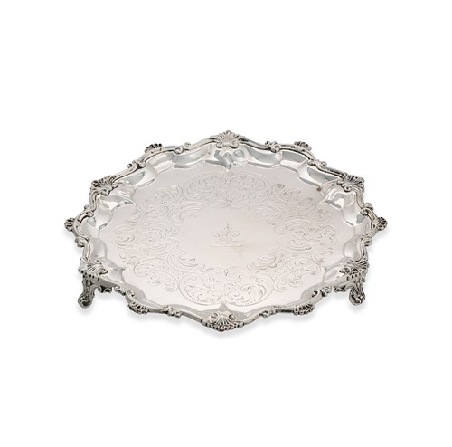 Lot 358 - A Victorian silver salver
