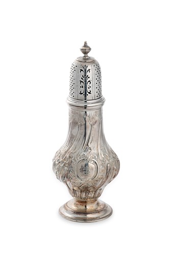 Lot 328 - An impressive large George III silver sugar castor