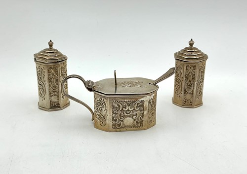 Lot 29 - A Victorian three piece condiment set