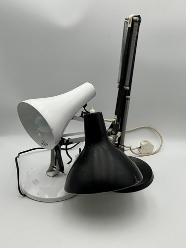 Lot 124 - Two anglepoise lamps in black and white colours