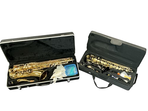 Lot 123 - A cased tenor saxophone; and alto saxophone (2)