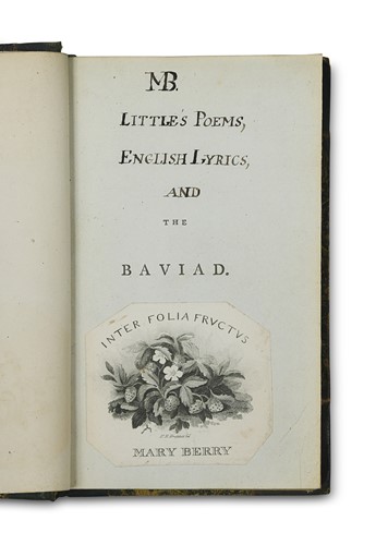 Lot 161 - BERRY (Mary; 1763–1852)