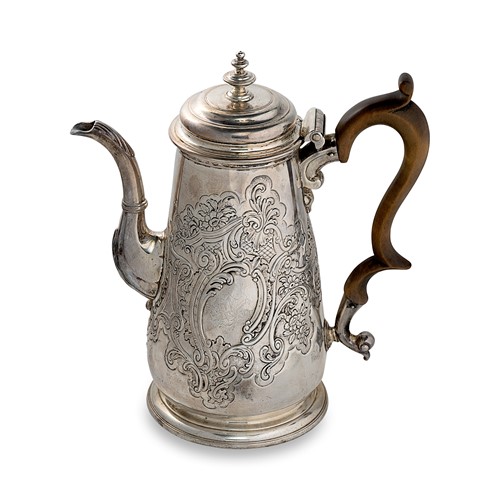 Lot 317 - A George II silver coffee pot