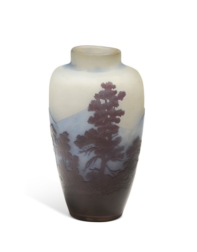 Lot 5 - Emile Gallé (French, 1846-1904), a double overlay glass cameo vase