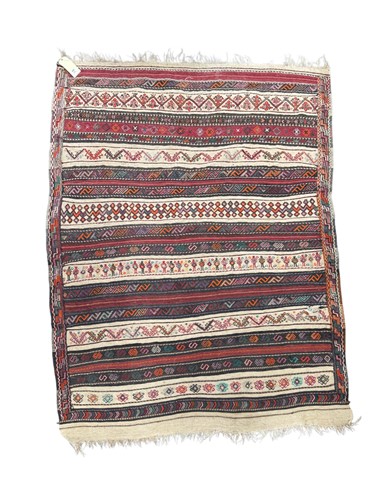 Lot 733 - A Turkish Kilim with tribal geometric motifs...