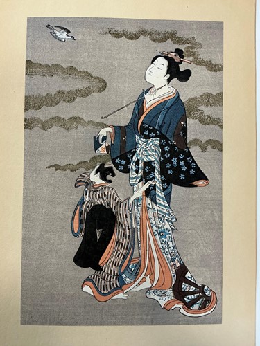 Lot 183 - Two Japanese prints of ladies, unframed