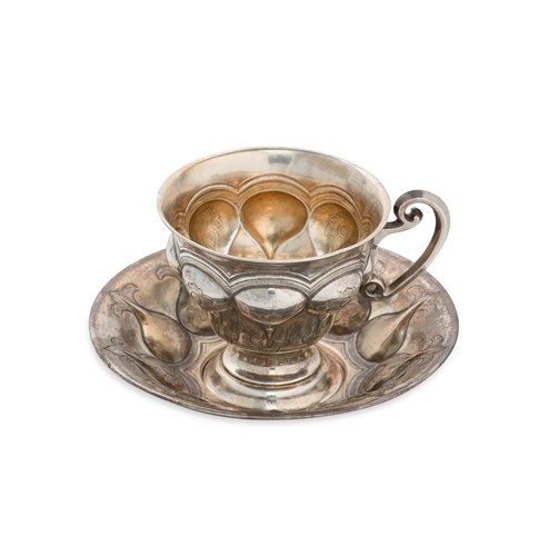 Lot 442 - A 19th century Russian silver cup and saucer