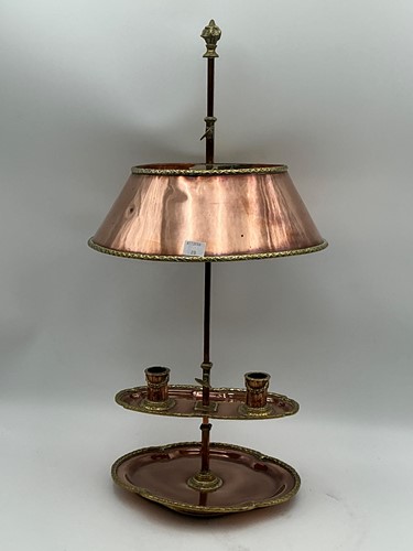 Lot 125 - A French Louis XVI style copper and brass twin...