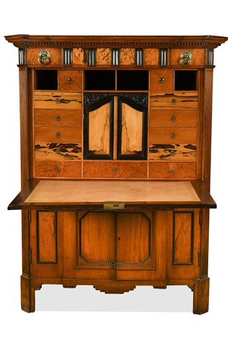 Lot 543 - A Continental walnut and ebonised escritoire, late 18th century