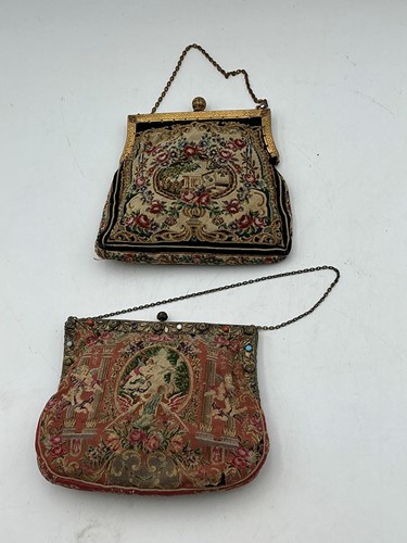 Lot 165 - An enamelled gilt metal mounted tapestry...