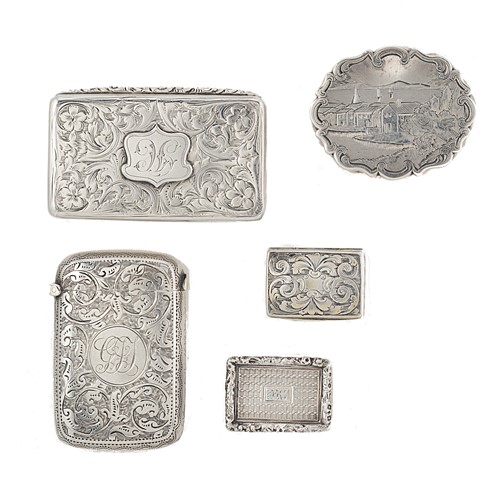 Lot 291 - A group of five antique silver boxes