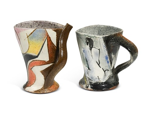 Lot 35 - Paul Jackson (1954-), two earthenware mugs