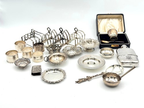 Lot 64 - A collection of assorted hallmarked silver items