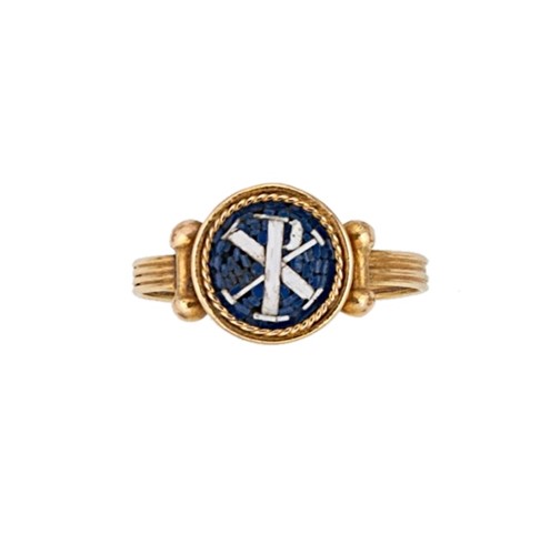 Lot 79 - A Victorian micro mosaic ring