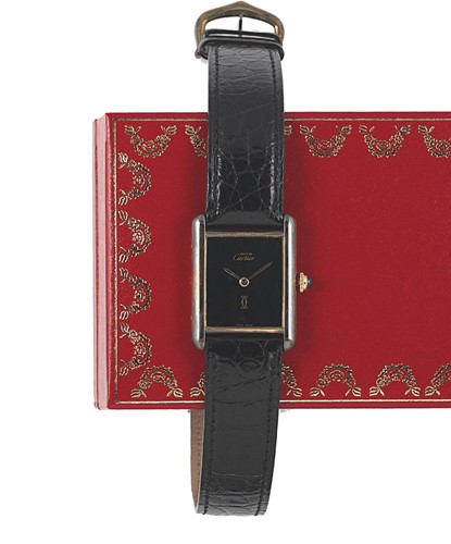 Lot 253 - Must de Cartier - A gold plated Tank wristwatch
