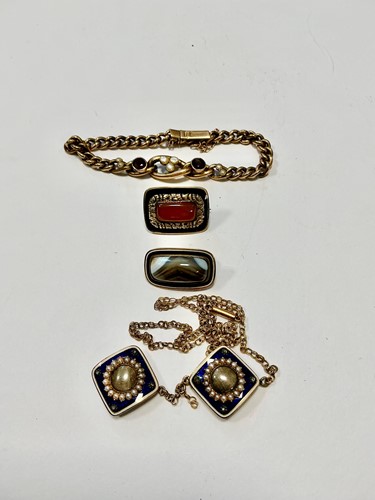 Lot 338 - An Edwardian bracelet stamped '9', together...