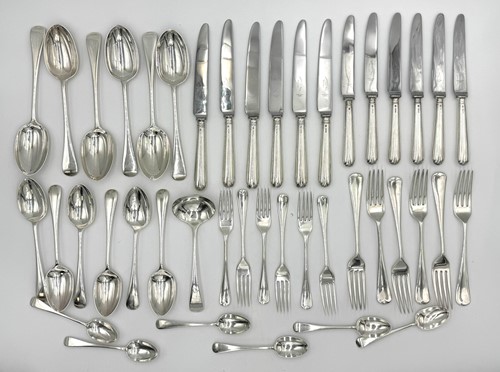 Lot 75 - An early 20th century composed canteen of Old English pattern cutlery