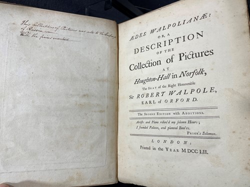 Lot 182 - Aedes Walpolianae, or a Description of the Collection of Pictures at Houghton-Hall
