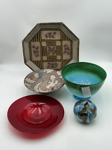 Lot 240 - An Owl and Pussy Cat studio pottery bowl; a...