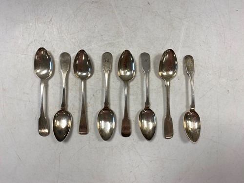 Lot 161 - Eight hallmarked silver spoons, gross weight...