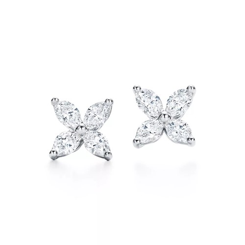 Lot 208 - Tiffany & Co. - A pair of 'Victoria' diamond ear studs