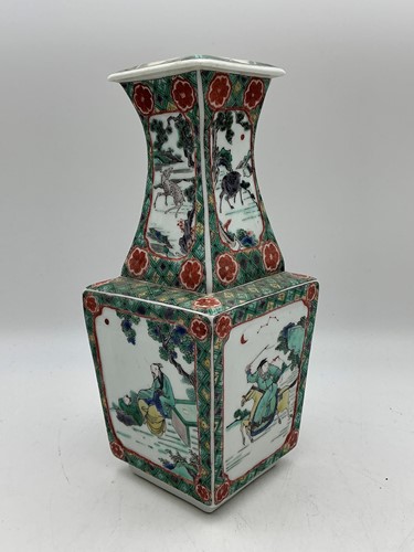 Lot 56 - A Kangxi style famille verte vase, the...