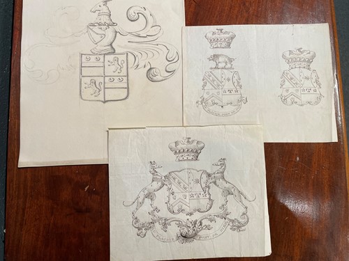 Lot 380 - Georgian armorial drawings