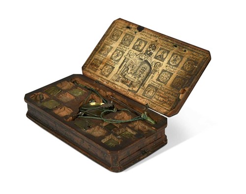 Lot 175 - A Dutch fruitwood case of coin scales and...