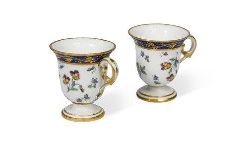 Lot 55 - A pair of Sevres ice cups, circa 1793-1800