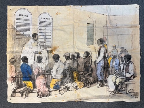 Lot 357 - Two Victorian Missionary pictorial banners