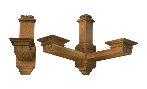 Lot 185 - A collection of Cotswold School oak light fittings