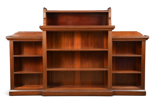 Lot 152 - An Aesthetic period mahogany breakfront bookcase