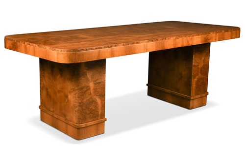 Lot 195 - An Art Deco walnut dining table