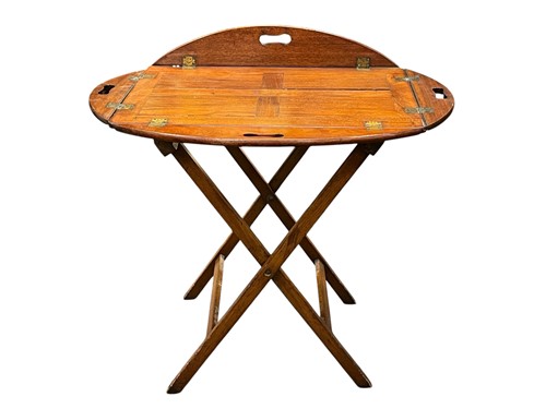 Lot 570 - A 19th century mahogany Butler's tray and...