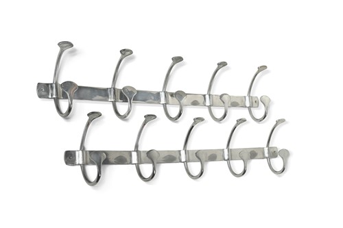 Lot 228 - A pair of mid-century polished aluminium coat racks