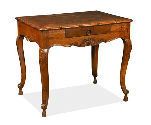 Lot 541 - A Continental walnut side table, 19th century