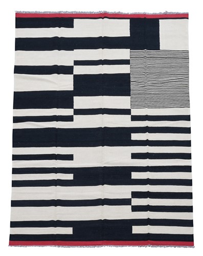 Lot 216 - A Bauhaus inspired flat-weave carpet, of recent manufacture