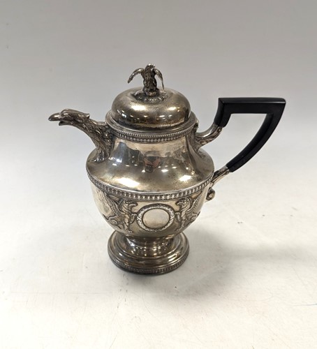 Lot 95 - A French silver pedestal coffee pot