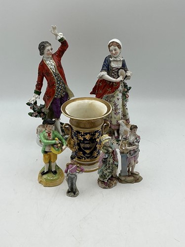 Lot 14 - Six continental porcelain figurines including...