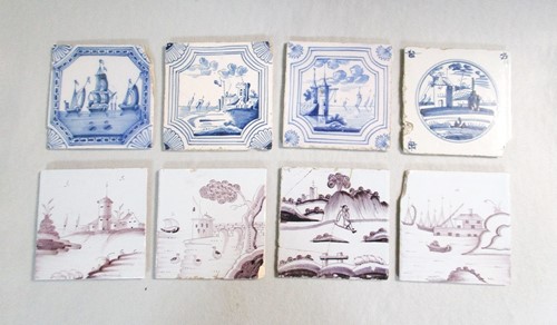 Lot 25 - A set of four 18th century Liverpool Delft...