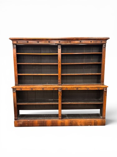 Lot 408 - A rosewood library bookcase, 19th century, in...