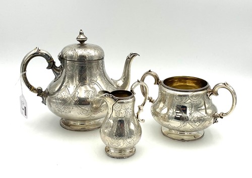 Lot 5 - A Victorian silver three piece tea service