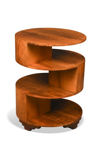 Lot 200 - An Art Deco walnut drum book table