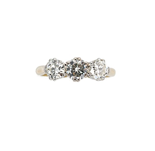 Lot 209 - A three stone diamond ring