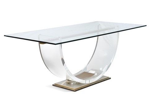 Lot 221 - Charles Hollis Jones for Belgo Chrom, a glass and lucite dining table
