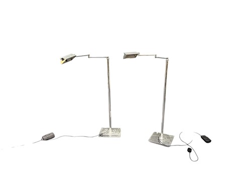 Lot 312 - A pair of aluminium reading lamps,...